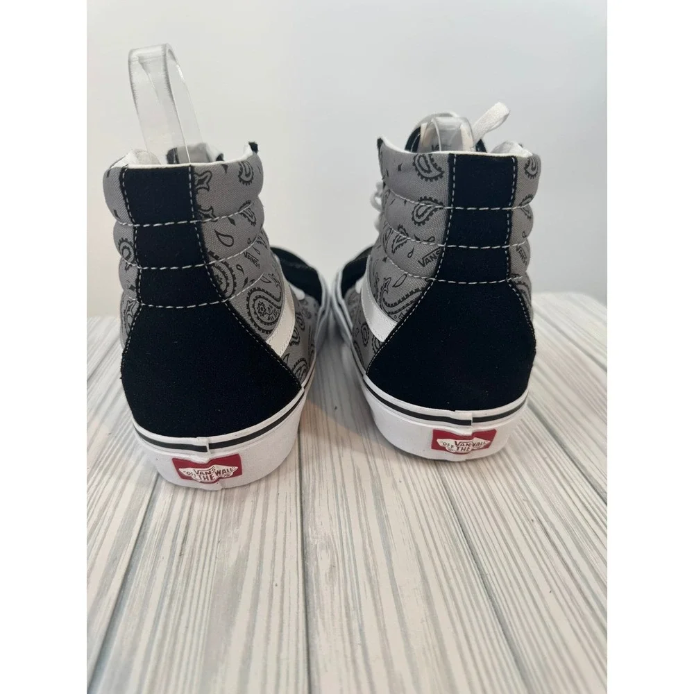 Vans Sk8-Hi Paisley Gray True White High Top Sneakers Skate Shoes Men's 11 - Picture 5 of 6